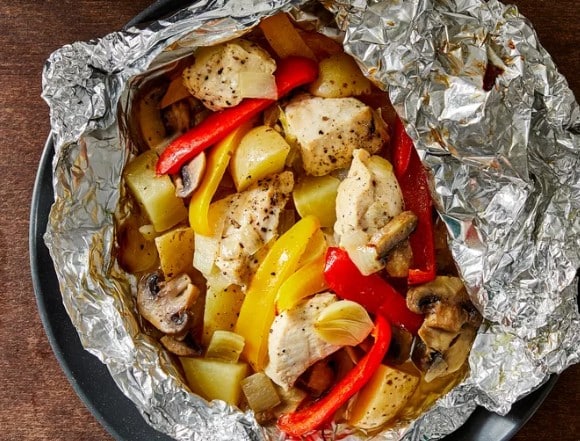 Chicken Foil Packs Campfire Recipe - Finished